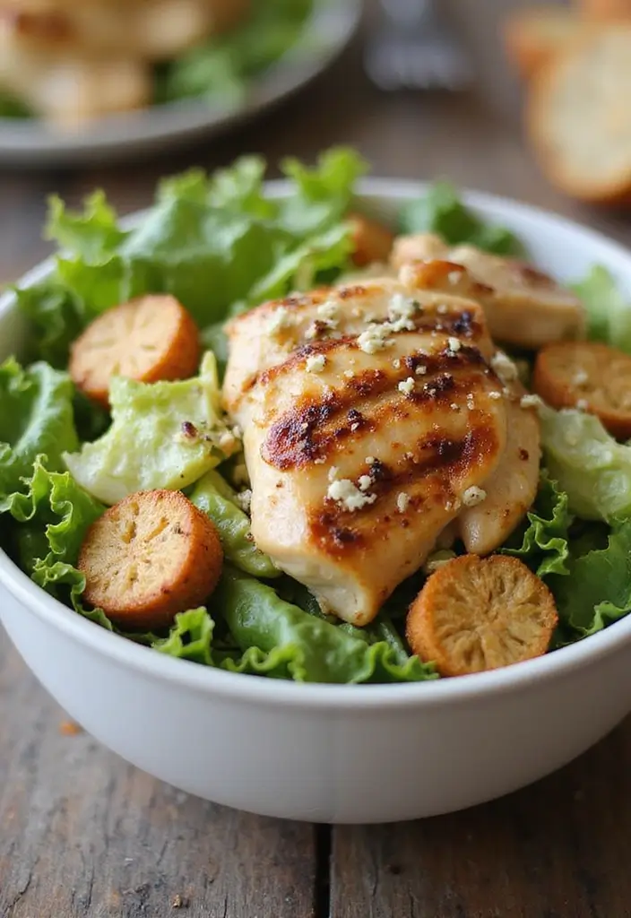 25 Air Fryer Chicken Meals for Family Dinners - 22. Air Fryer Chicken Caesar Salad