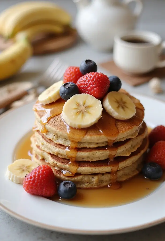 25 Cheap Healthy Family Meals That Everyone Loves - 20. Oatmeal Banana Pancakes