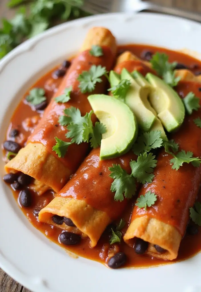 25 Cheap Healthy Family Meals That Everyone Loves - 7. Sweet Potato and Black Bean Enchiladas