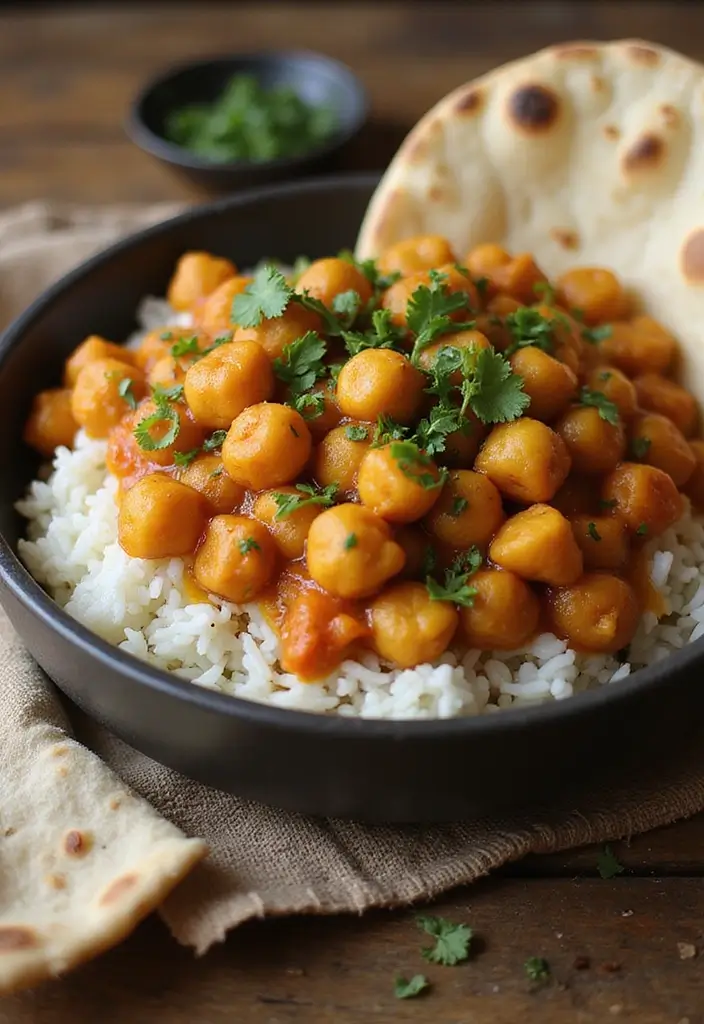 25 Cheap Healthy Meals for a Week for a Family of 4 - 9. Chickpea Curry