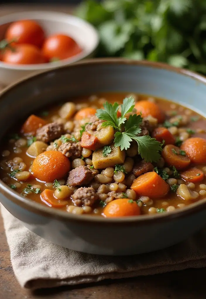 25 Cheap Large Family Ground Beef Meals That Stretch Far - 20. Beef and Lentil Stew
