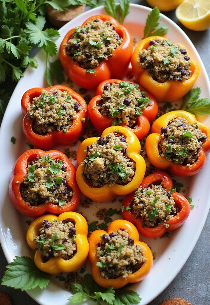 25 Dairy Free Family Crockpot Meal Recipes to Try - 13. Black Bean and Quinoa Stuffed Peppers