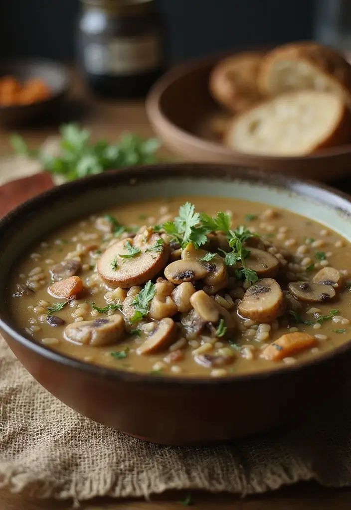 25 Dairy Free Family Crockpot Meal Recipes to Try - 16. Mushroom and Wild Rice Soup