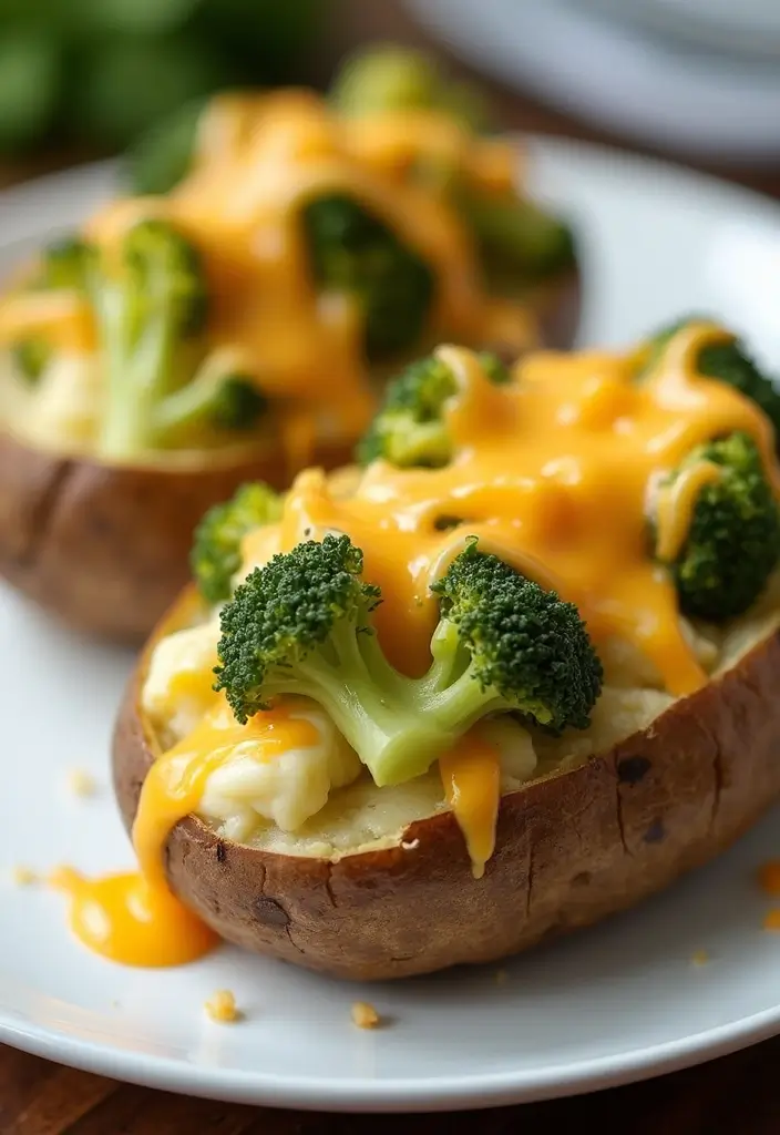 25 Easy Healthy Dinner Recipes for Family on a Budget - 12. Broccoli and Cheddar Stuffed Potatoes