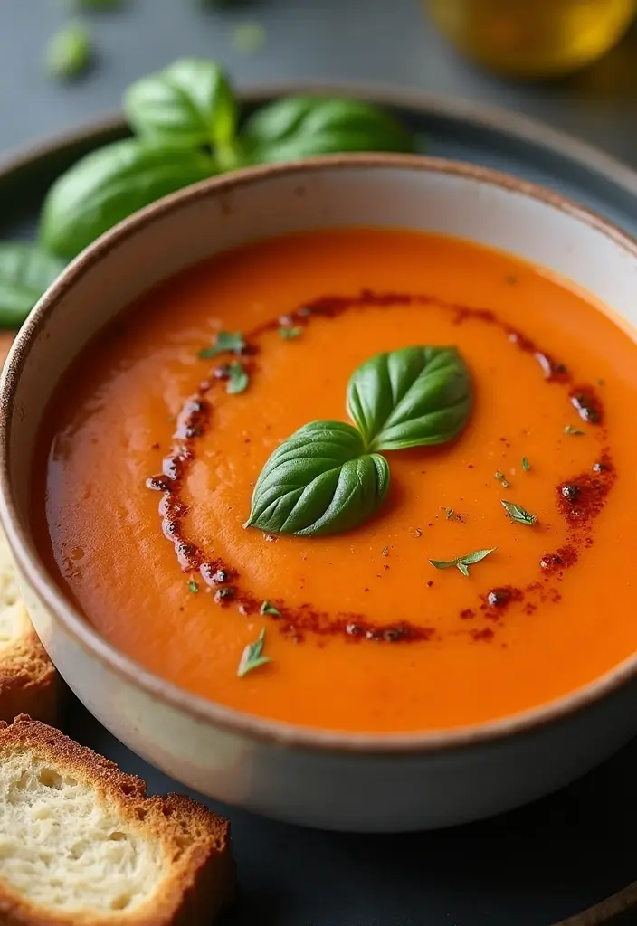 25 Easy Healthy Dinner Recipes for Family on a Budget - 23. Creamy Tomato Basil Soup