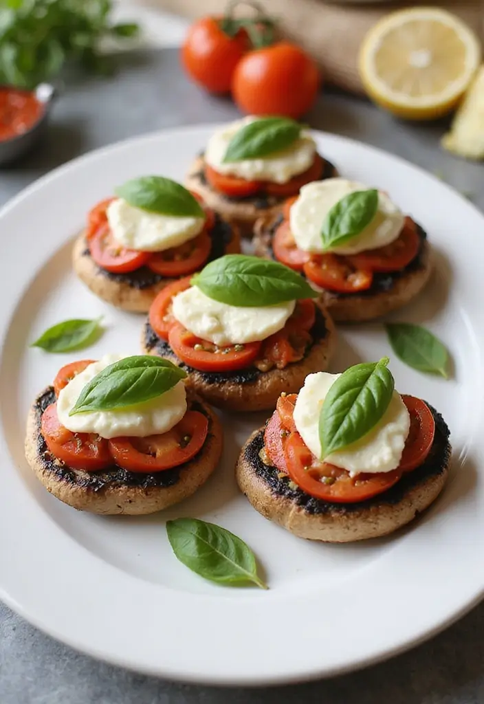 25 Easy Healthy Dinner Recipes for Family on a Budget - 8. Caprese Stuffed Portobello Mushrooms