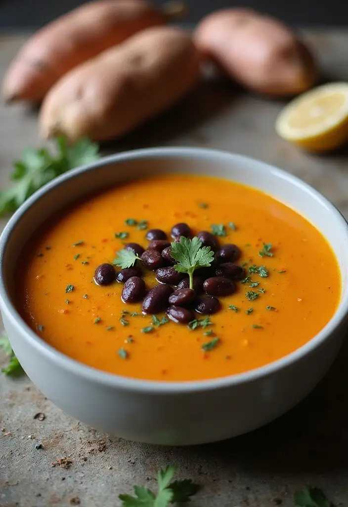 25 Easy Meal Ideas for Sick Family Members - 12. Sweet Potato and Black Bean Soup