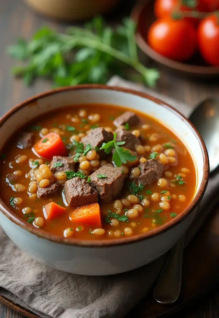 25 Easy Meal Ideas for Sick Family Members - 18. Beef Barley Soup