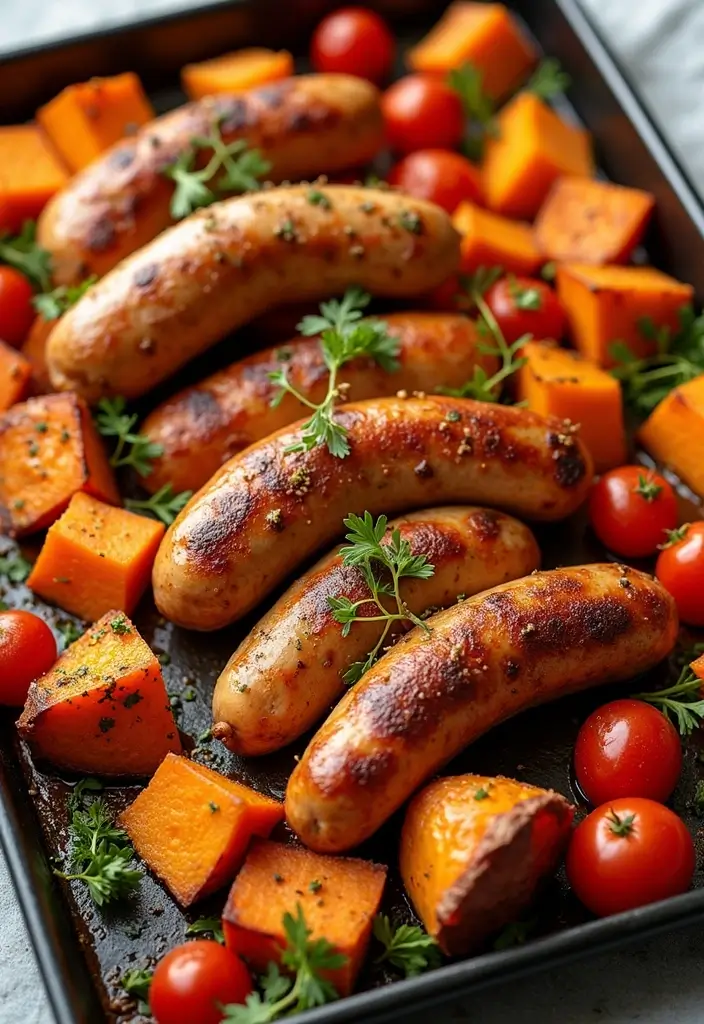 25 Family Prep Meals for the Week Made Simple - 5. Sheet Pan Sausage & Sweet Potatoes