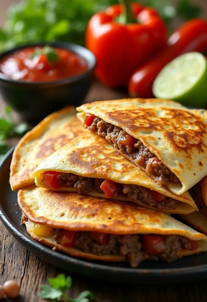 25 Ground Beef Family Meal Recipes That Kids Love - 13. Beef and Cheese Quesadillas