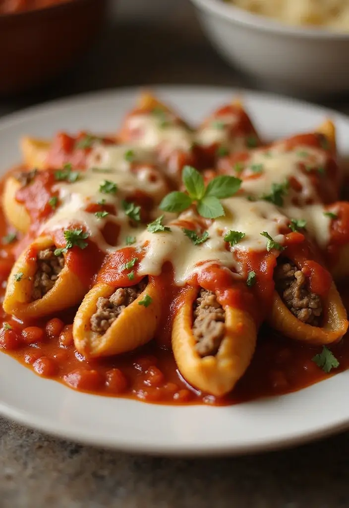 25 Ground Beef Family Meal Recipes That Kids Love - 18. Beef and Cheese Stuffed Shells
