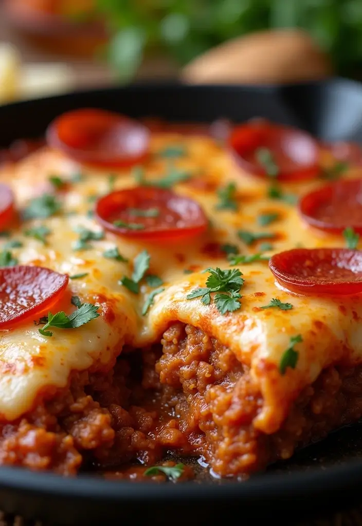 25 Ground Beef Family Meal Recipes That Kids Love - 21. Ground Beef Pizza Casserole