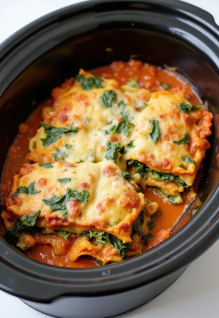 25 Healthy Family Crockpot Meals That Are Easy to Make - 1. Vegetable Lasagna