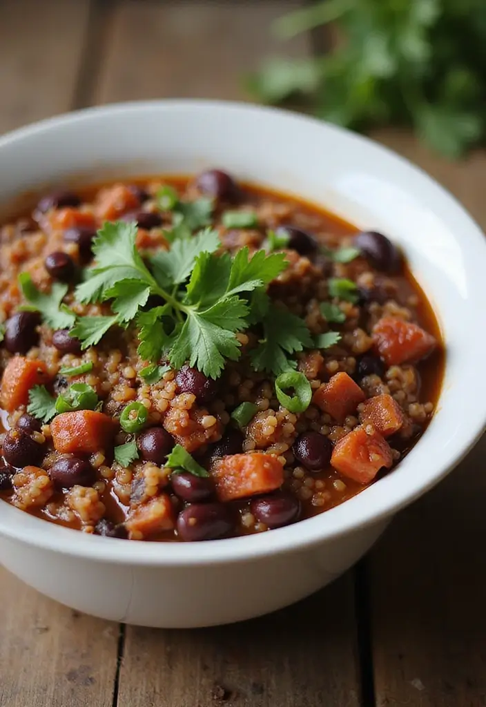 25 Healthy Family Crockpot Meals That Are Easy to Make - 2. Quinoa and Black Bean Chili