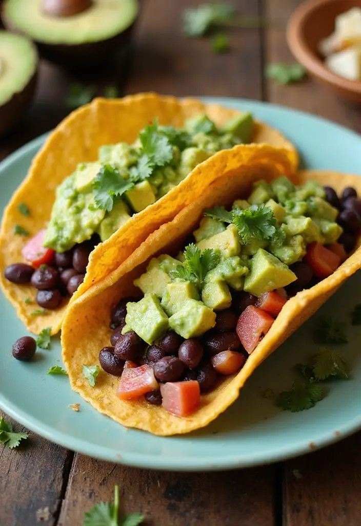 25 Healthy Family Crockpot Meals That Are Easy to Make - 25. Black Bean Tacos with Avocado Salsa