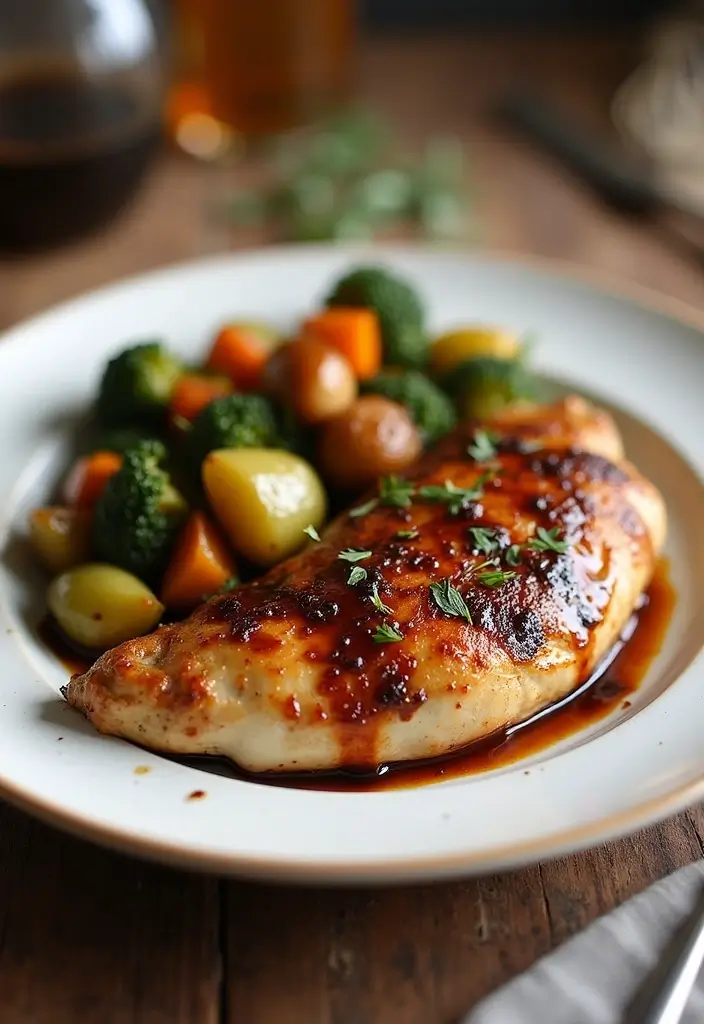 25 Healthy Weeknight Family Meal Recipes Made Easy - 14. Balsamic Chicken and Veggies