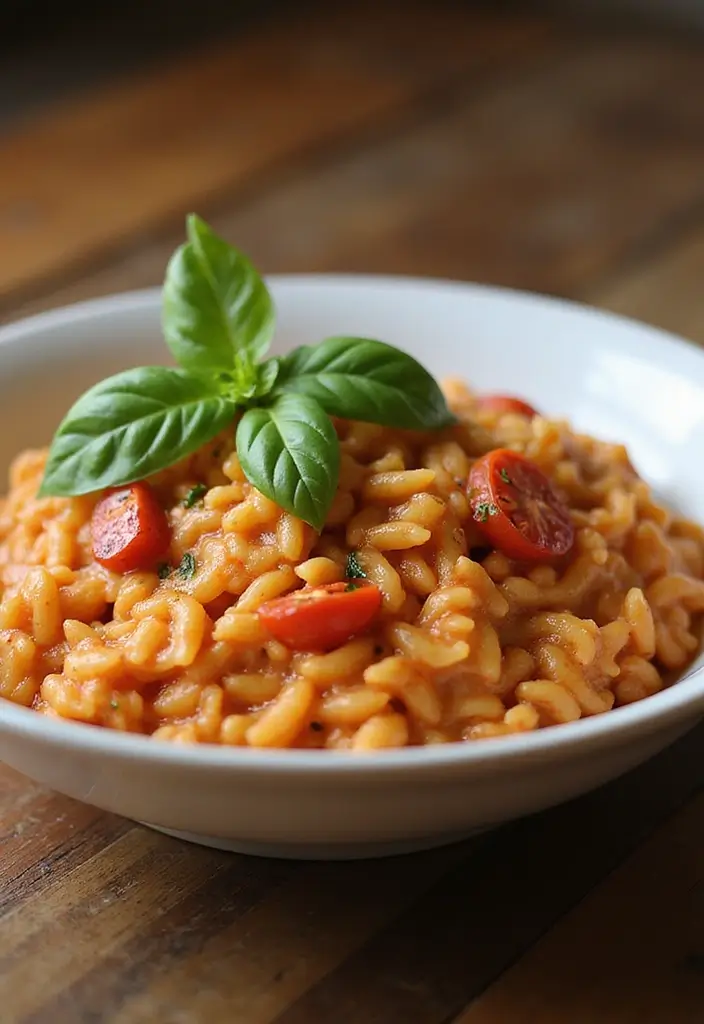 25 Healthy Weeknight Family Meal Recipes Made Easy - 23. One-Pot Creamy Tomato Basil Orzo