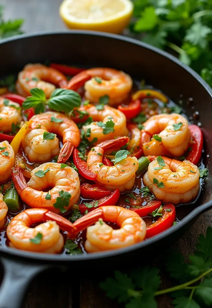 25 Healthy Weeknight Family Meal Recipes Made Easy - 5. Quick & Easy Shrimp and Veggie Skillet