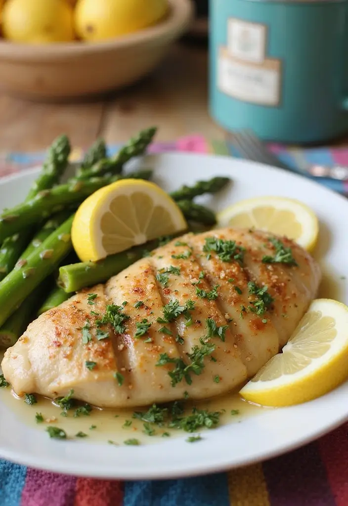 25 Healthy Weeknight Family Meal Recipes Made Easy - 8. Simple Lemon Garlic Chicken with Asparagus