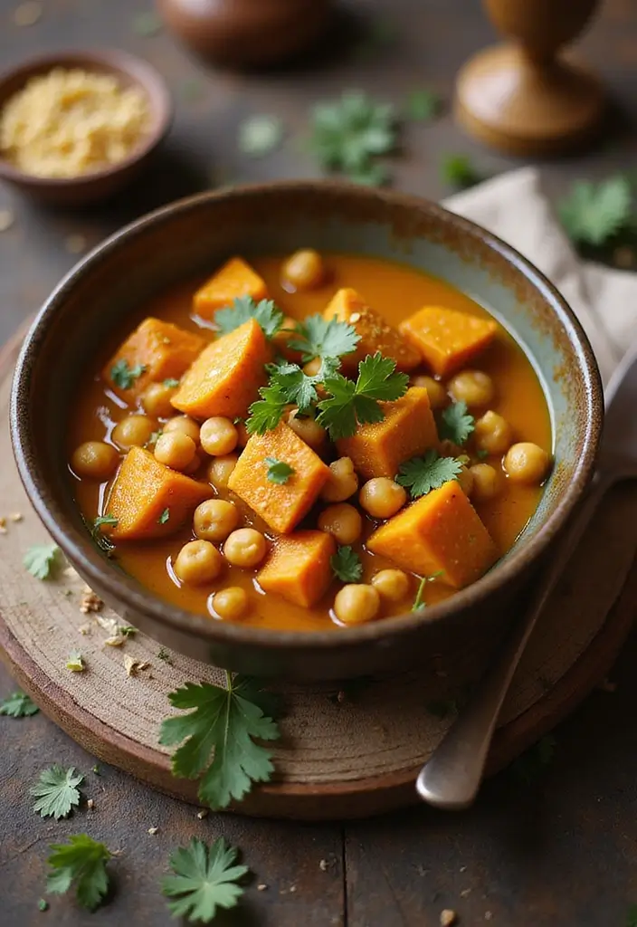 25 High Protein Low Calorie Family Meals for Healthy Living - 10. Chickpea and Sweet Potato Curry