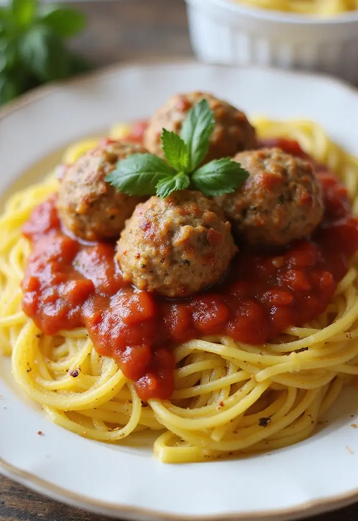 25 High Protein Low Calorie Family Meals for Healthy Living - 11. Spaghetti Squash with Turkey Meatballs