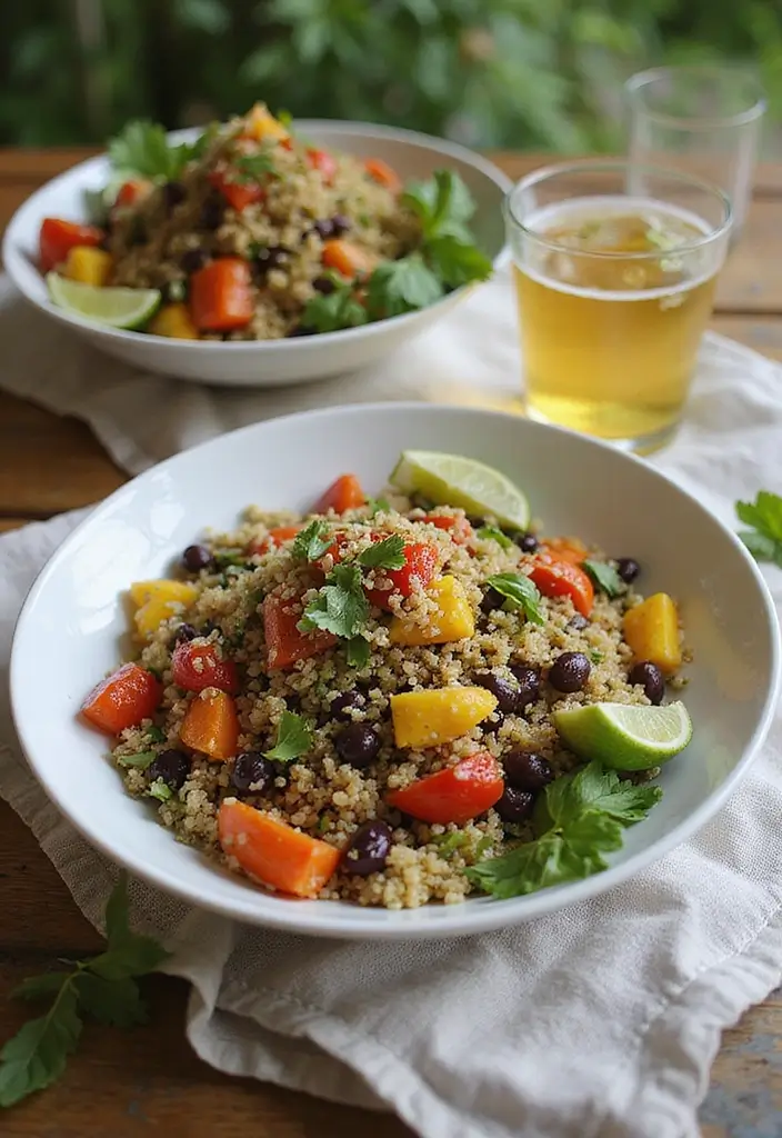 25 High Protein Low Calorie Family Meals for Healthy Living - 2. Quinoa & Black Bean Salad