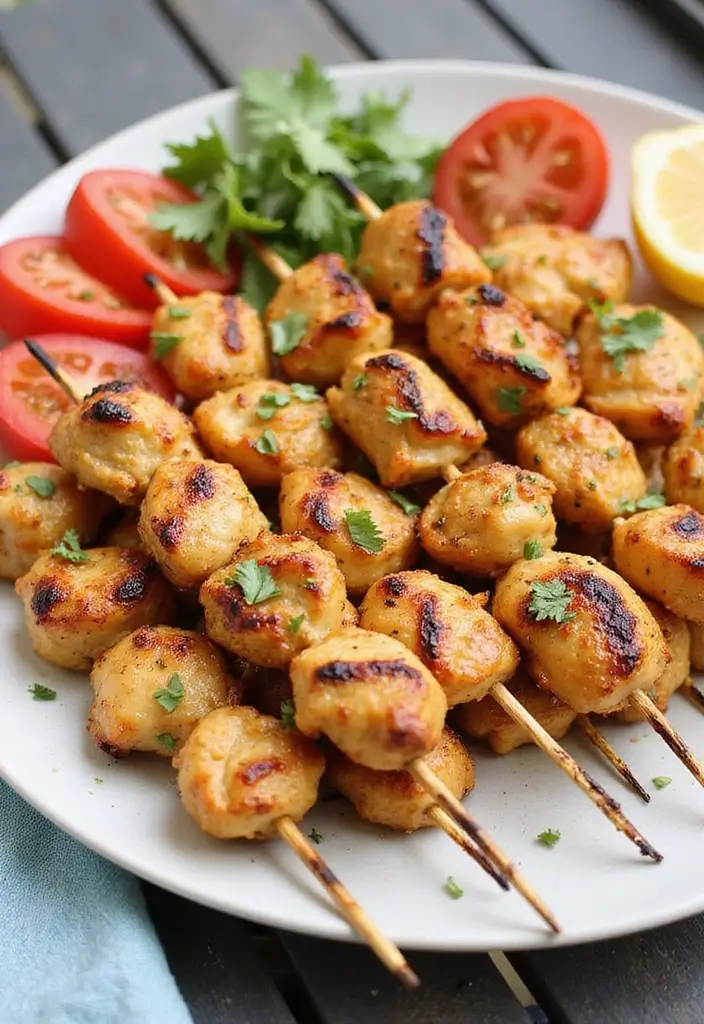 25 High Protein Low Calorie Family Meals for Healthy Living - 24. Honey Garlic Chicken Skewers