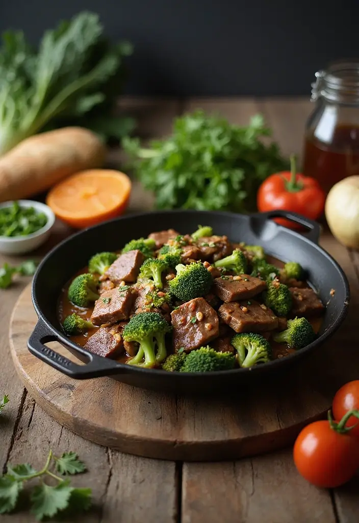 25 High Protein Low Calorie Family Meals for Healthy Living - 8. Beef & Broccoli Skillet