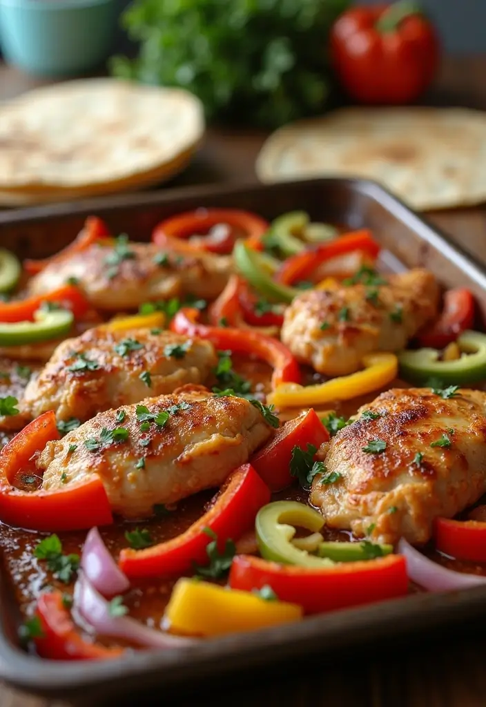 25 Large Family Meal Ideas Perfect for Cooking for a Crowd - 4. Sheet Pan Chicken Fajitas