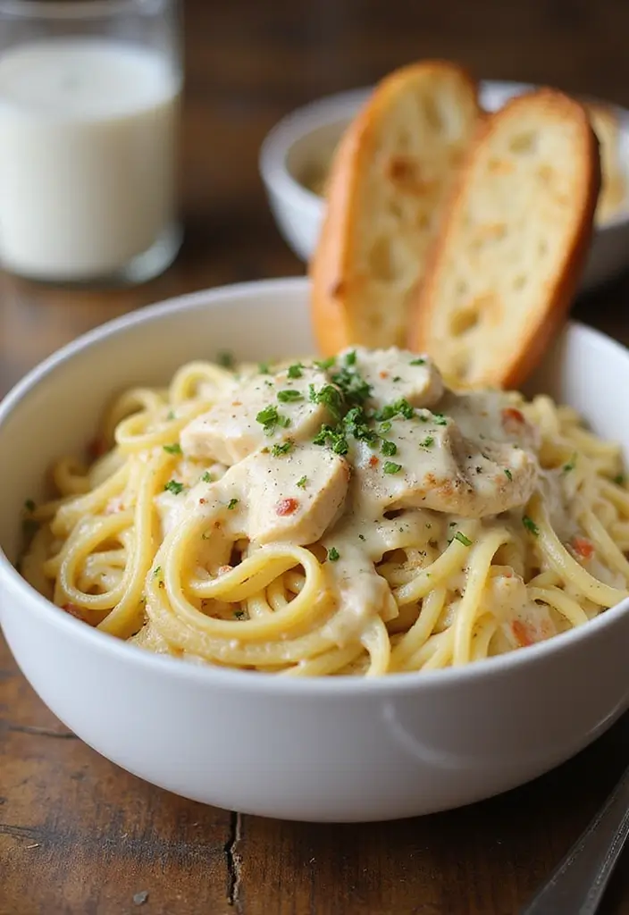 25 Low Carb High Protein Family Meals for Dinner Tonight - 1. Cheesy Chicken Alfredo Zoodles