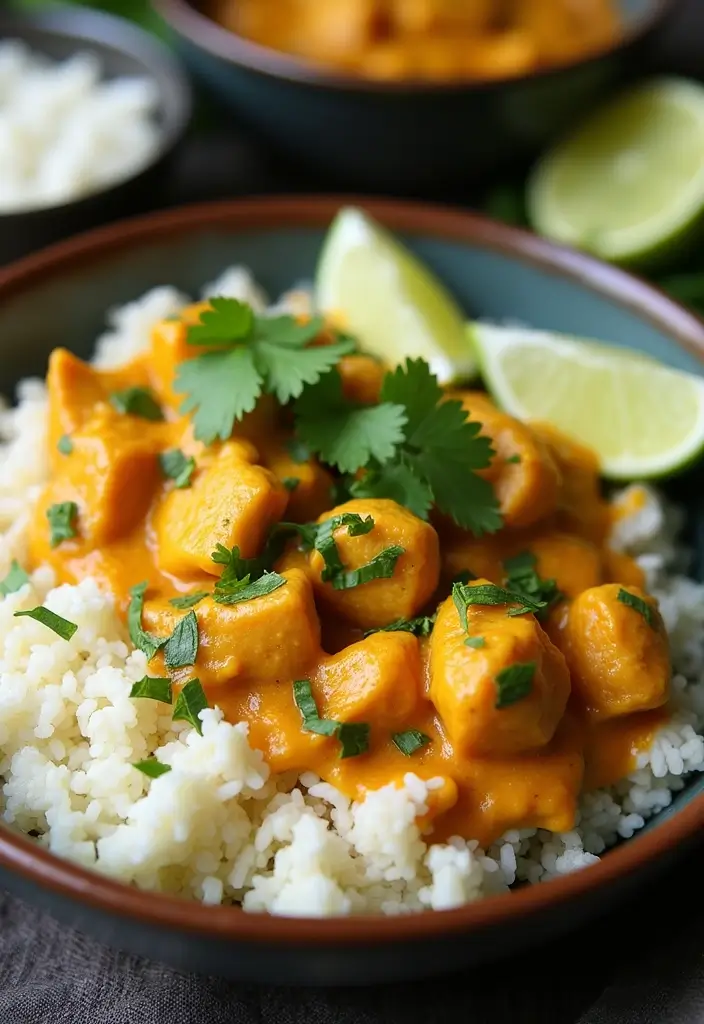 25 Low Carb High Protein Family Meals for Dinner Tonight - 19. Coconut Curry Chicken