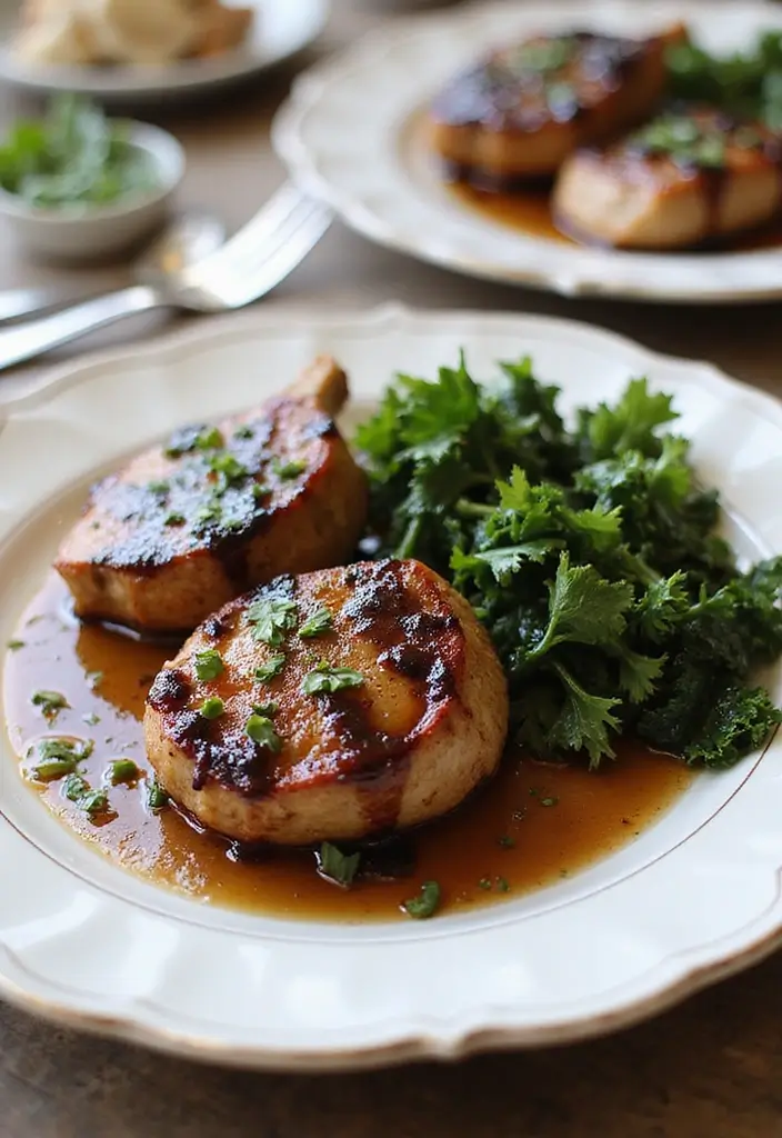 25 Low Carb High Protein Family Meals for Dinner Tonight - 20. Balsamic Glazed Pork Chops