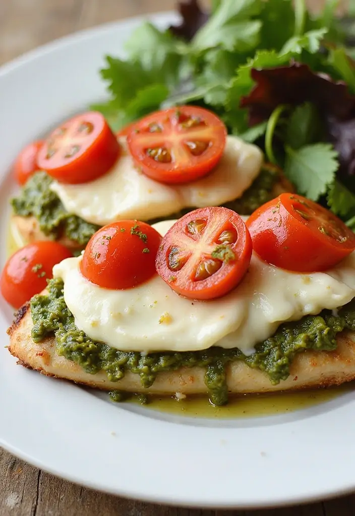 25 Low Carb High Protein Family Meals for Dinner Tonight - 7. Baked Pesto Chicken