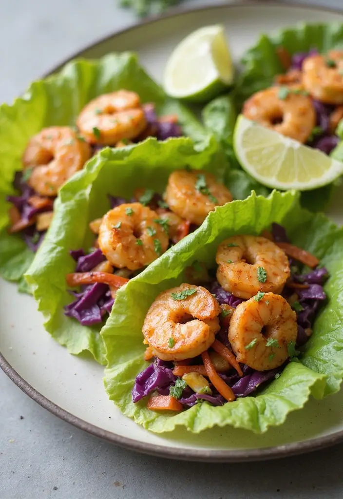 25 Low Carb High Protein Family Meals for Dinner Tonight - 9. Spicy Shrimp Tacos with Cabbage Slaw