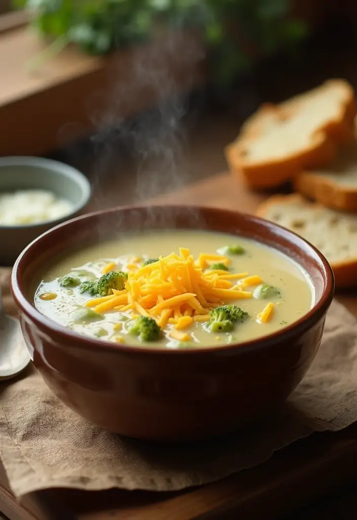 25 New Baby Family Meal Ideas That Offer Comfort - 11. Creamy Broccoli and Cheddar Soup