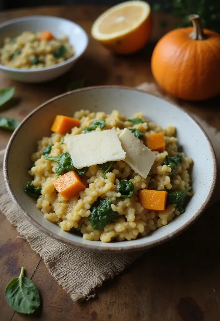 25 New Baby Family Meal Ideas That Offer Comfort - 25. Butternut Squash and Spinach Risotto