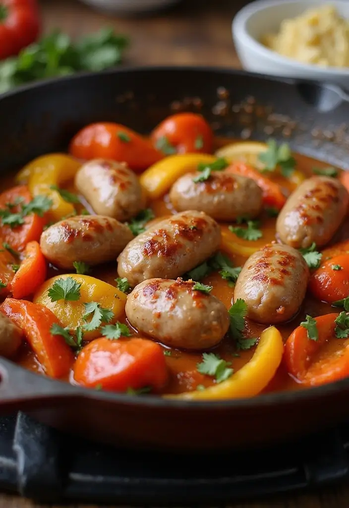 25 Simple Meals to Make for Family Gatherings - 12. Spicy Sausage and Peppers