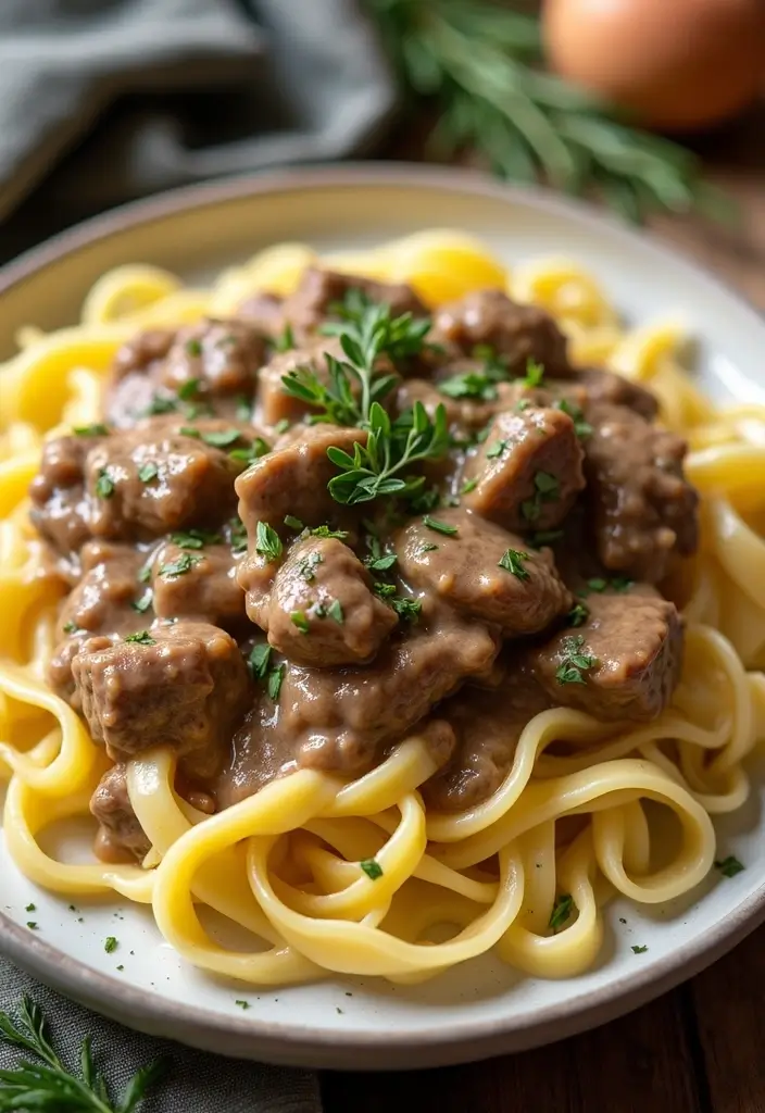 25 Simple Meals to Make for Family Gatherings - 8. Quick Beef Stroganoff