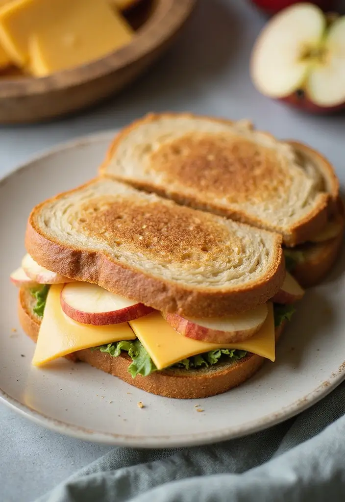 26 Easy Lunch Meal Ideas for the Whole Family - 14. Apple & Cheddar Sandwiches