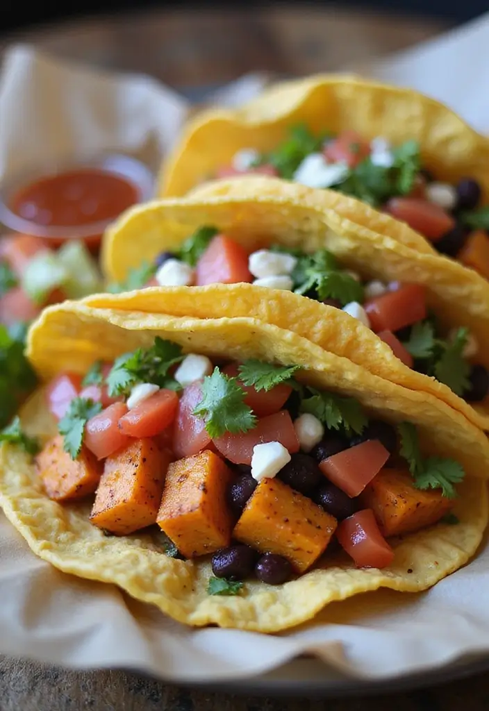 26 Easy Lunch Meal Ideas for the Whole Family - 6. Sweet Potato & Black Bean Tacos