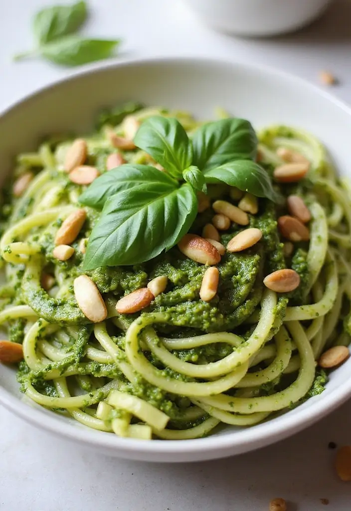 26 Family Friendly Lean and Green Meals That Taste Great - 1. Zucchini Noodles with Pesto