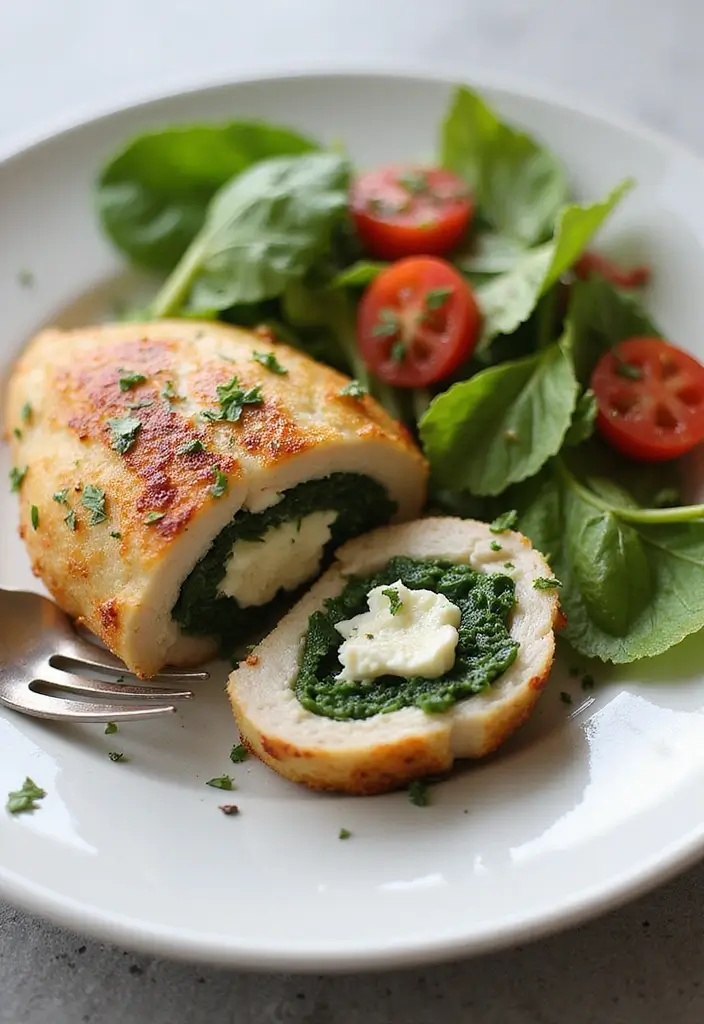 26 Family Friendly Lean and Green Meals That Taste Great - 6. Spinach and Feta Stuffed Chicken