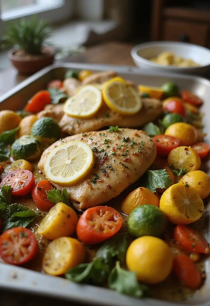 26 Family Friendly Sheet Pan Meal Recipes That Save Time - 1. Lemon Herb Chicken and Veggies