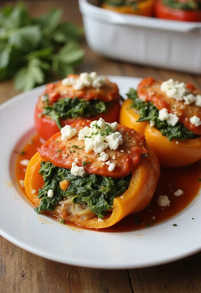 26 Family Friendly Sheet Pan Meal Recipes That Save Time - 15. Spinach and Feta Stuffed Peppers