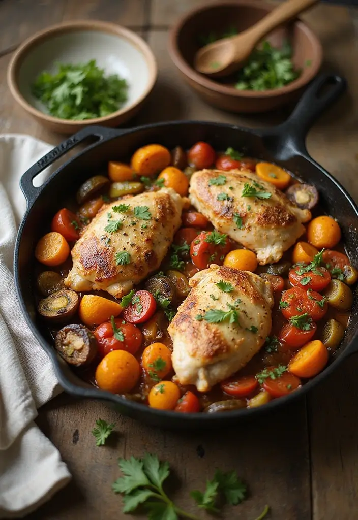 26 Family Friendly Sheet Pan Meal Recipes That Save Time - 18. Ratatouille Chicken Bake
