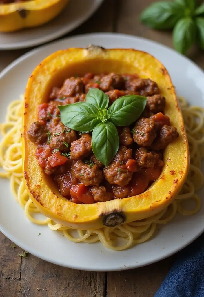 26 Family Friendly Sheet Pan Meal Recipes That Save Time - 22. Spaghetti Squash with Meat Sauce