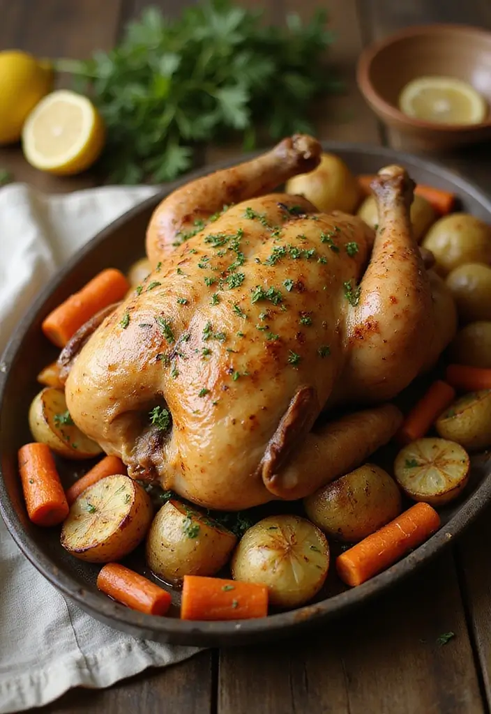27 Chicken Meal Recipes for Big Family Gatherings - 5. Lemon Garlic Roasted Chicken
