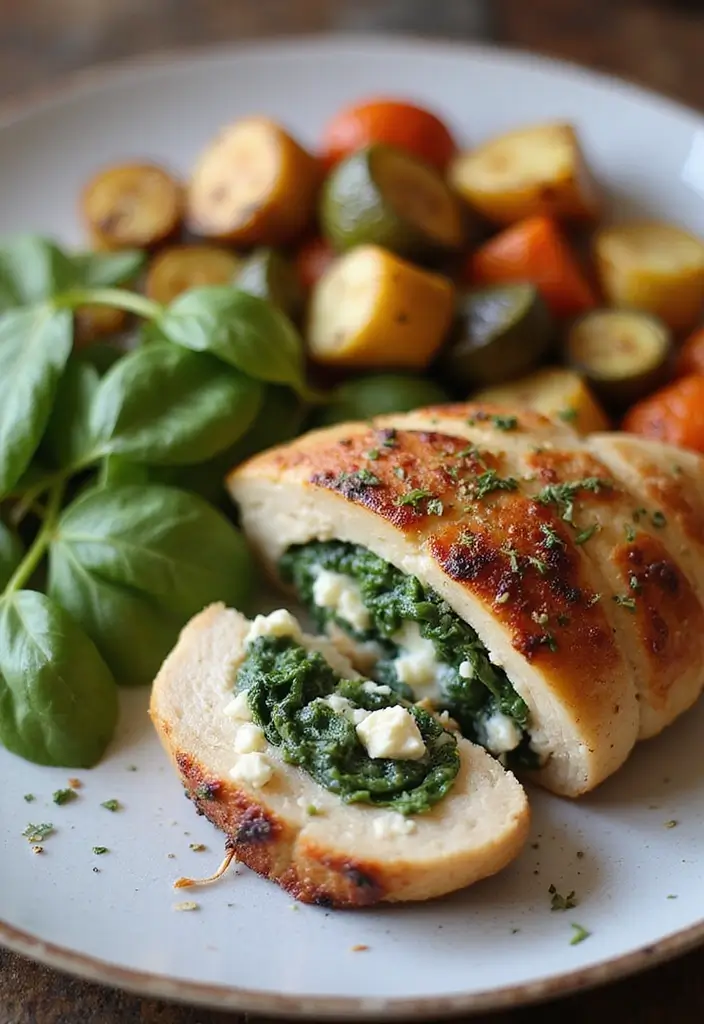 27 Cozy Family Meal Ideas to Create Warm Gatherings 21. Spinach and Feta Stuffed Chicken