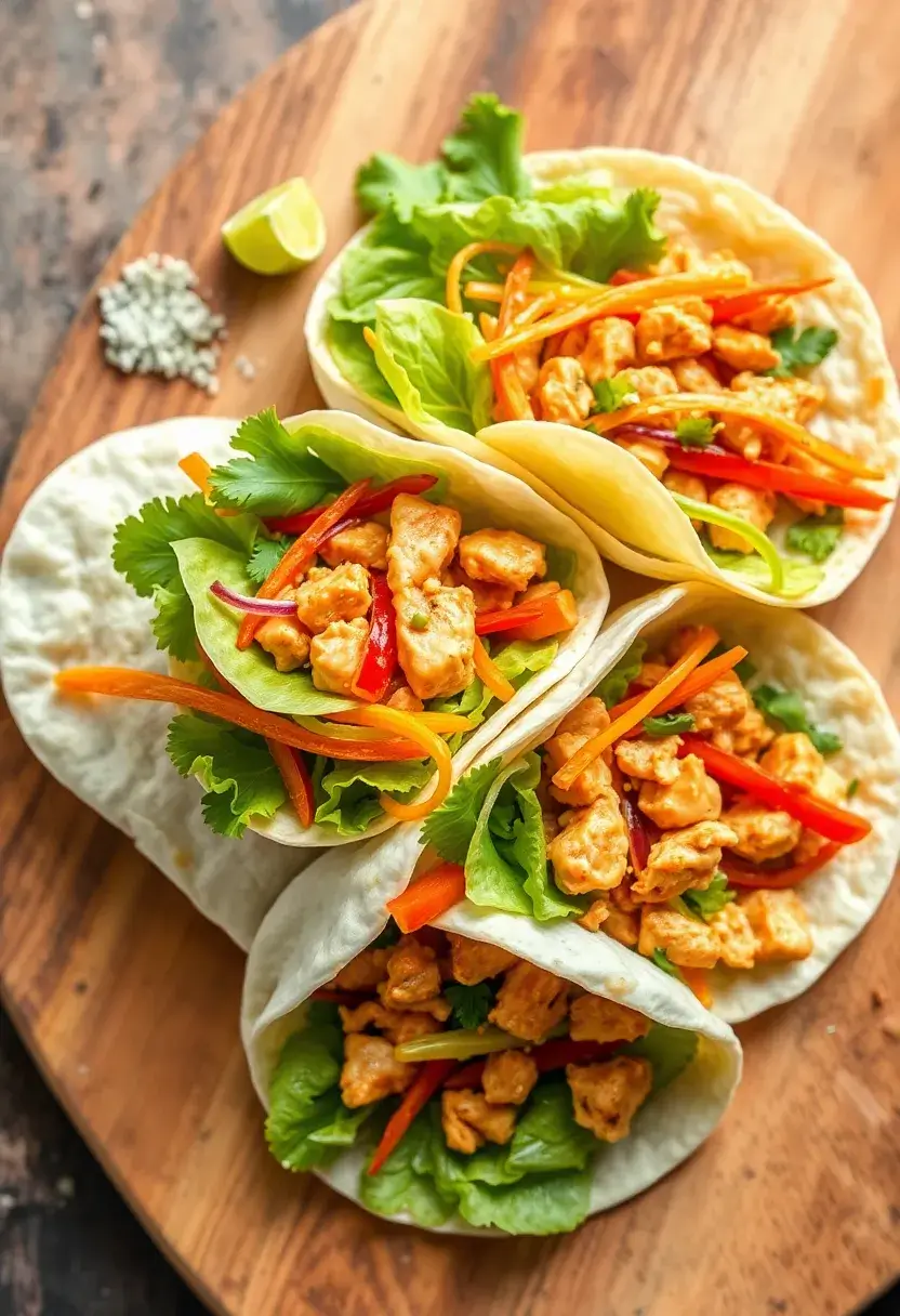 27 Easy Dinner Ideas for Family and Quick Weeknight Meals for Kids - 20. Thai Peanut Chicken Wraps