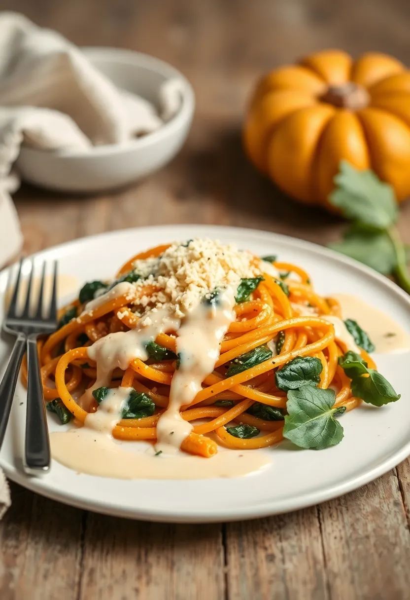 27 Easy Dinner Ideas for Family and Quick Weeknight Meals for Kids - 25. Pumpkin and Spinach Pasta